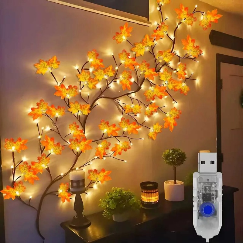 Lighting Decor Items - Kendin Yap Akçaağaç Yaprağı Gül Kolye