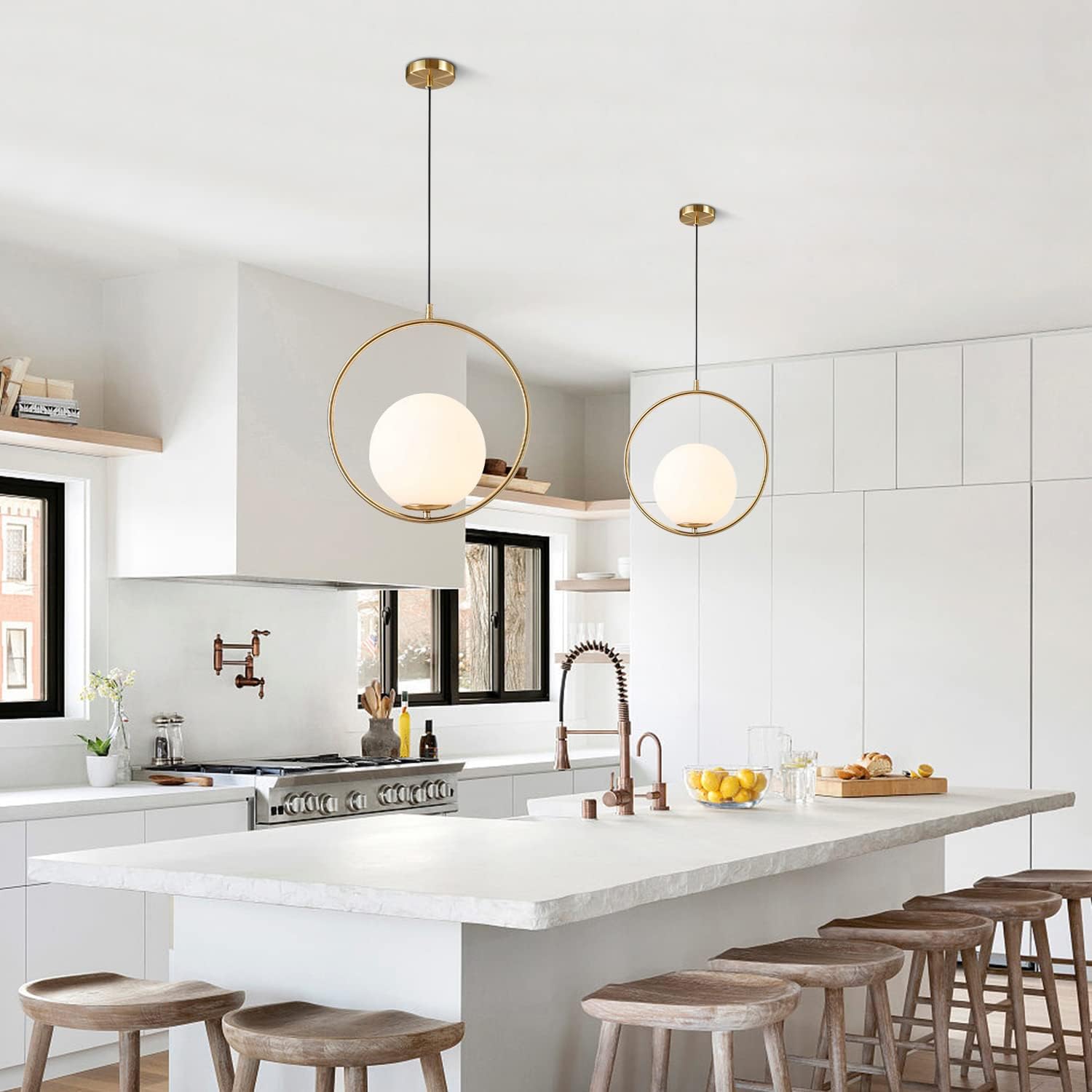 Lighting Decor Store - Altın PVC Abajur Sarkıt Lambalar Restoran