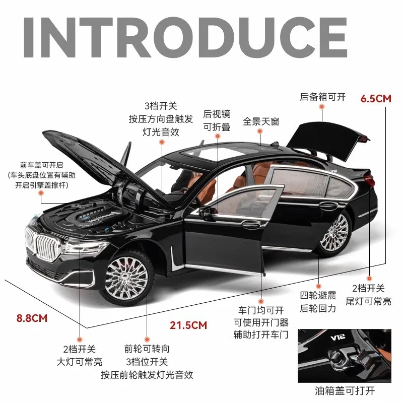 1/24 BMW 760li alaşım Diecast  - Lighting Mcqueen Bedroom Decor incelemesi ve fiyatı