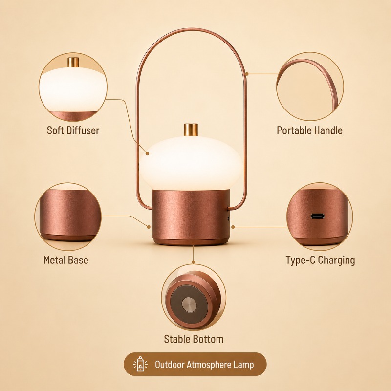 Şarj edilebilir taşınabilir ma - Mushroom Table Lamp incelemesi ve fiyatı