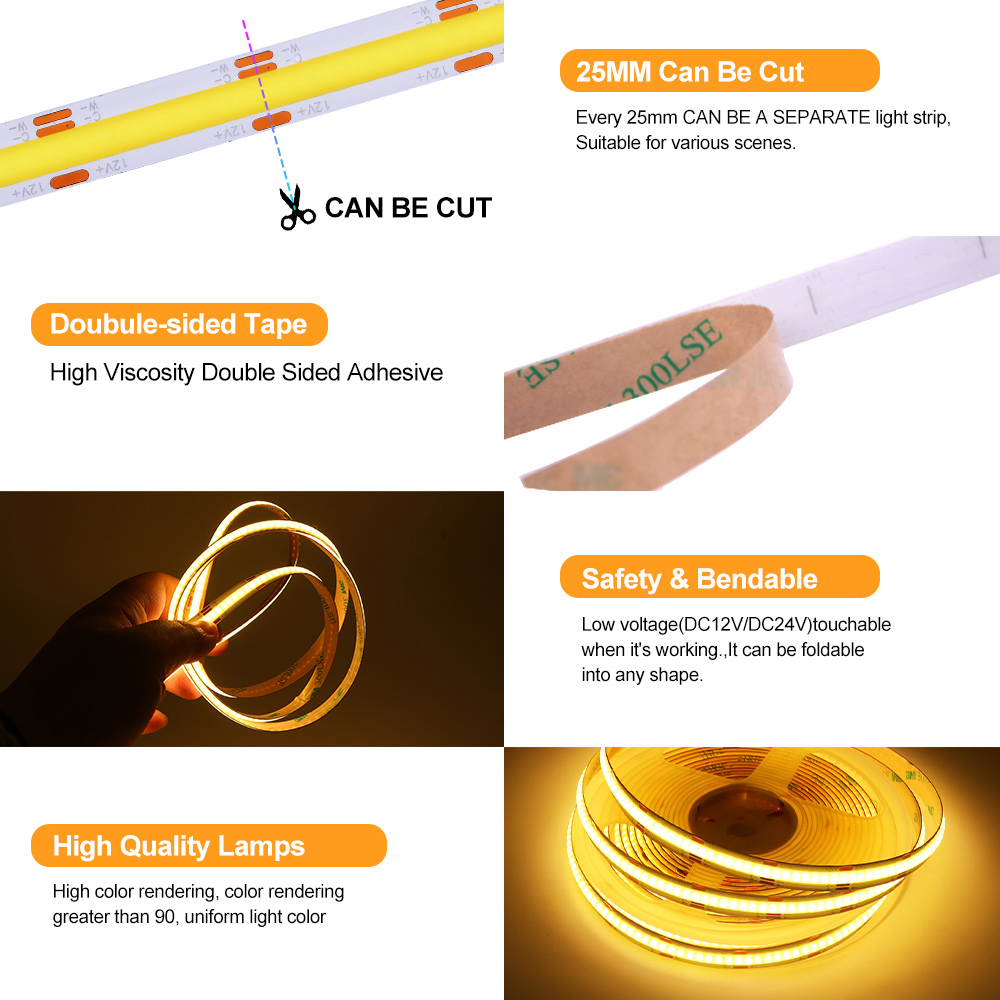 12V 24V COB CCT Led şerit ışık - Decor Lighting Hours incelemesi ve fiyatı