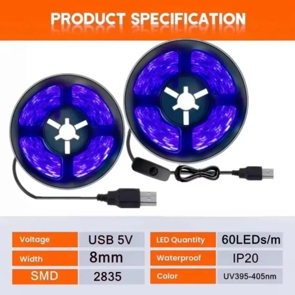 UV LED Şerit SMD2835 DC5V 395- - Decor Lighting Hours incelemesi ve fiyatı